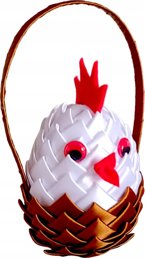 Húsvéti tojás. Kakas kosárban handmade, articsóka, dísz[10cm+5]