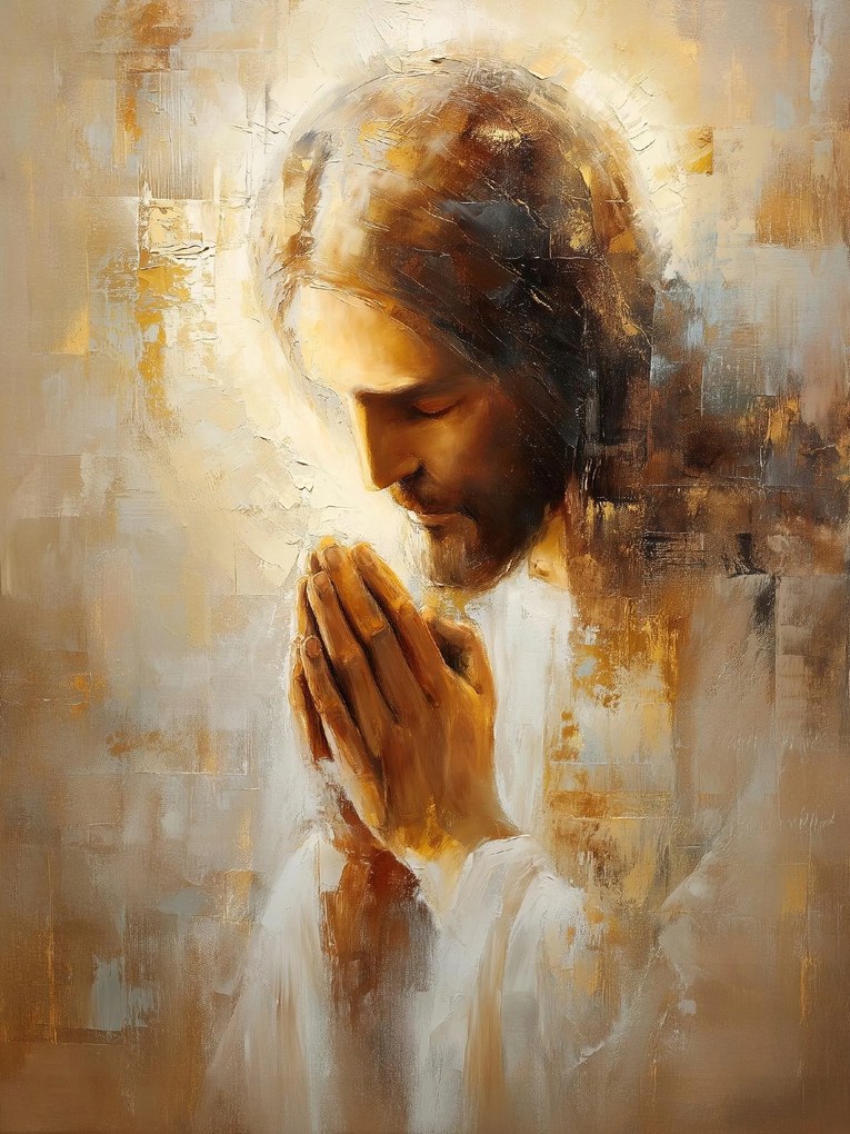 Vászonkép Canvas Jézus Krisztus Imádság Vallásos Művészet 60x80