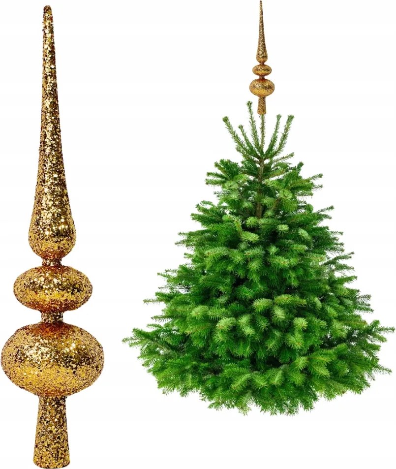 Arany karácsonyfadísz brokát 29 cm Díszítés