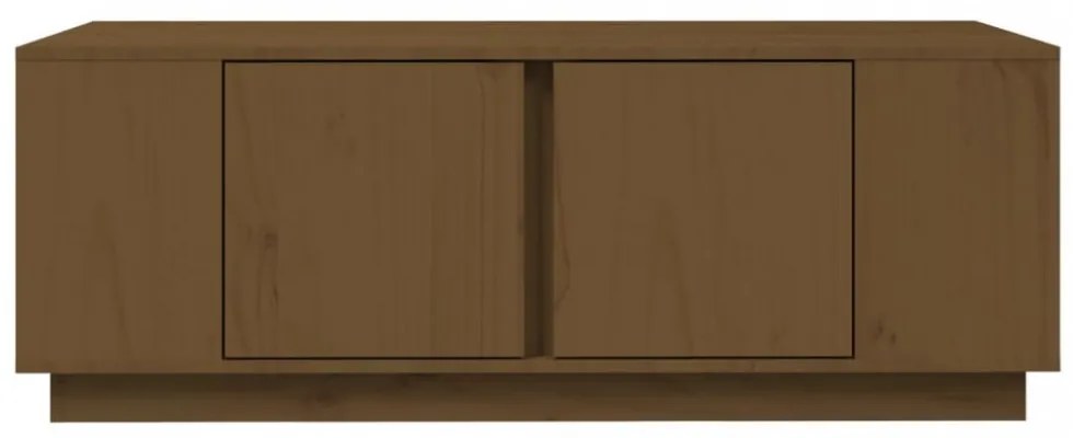 mézbarna tömör fenyőfa dohányzóasztal 110 x 50 x 40 cm