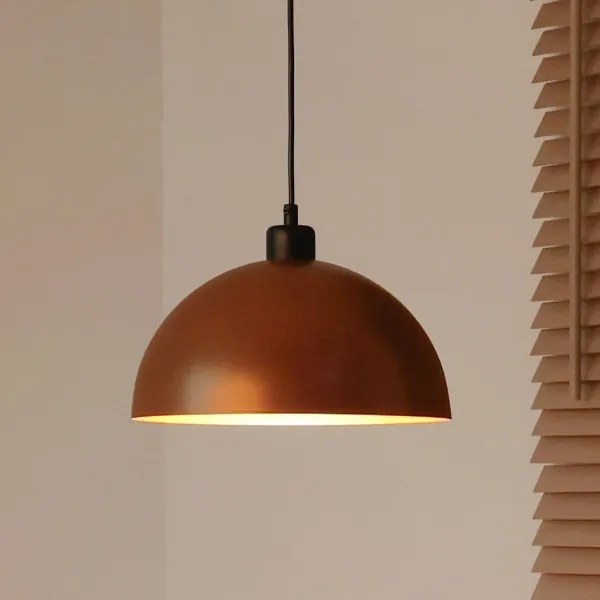 Duolla - IRONLINE zsinóros függőlámpa 1xE27/15W/230V átmérő 27 cm réz/fekete