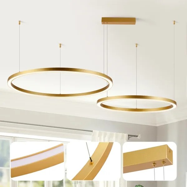 Brilagi - LED dimmelhető, kábelen függő PORTOFINO csillár LED/98W/230V arany +távirányító