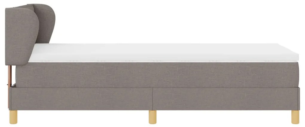 Boxspringágy matraccal, világosszürke, 80x200 cm, textil