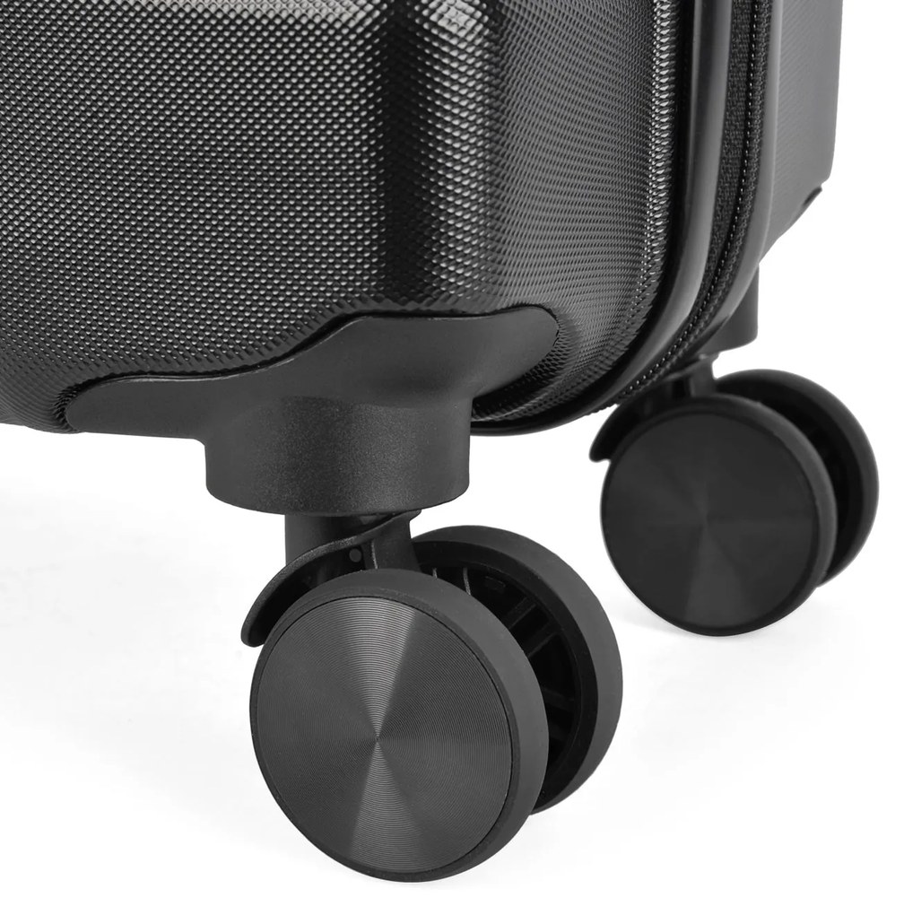 BONTOUR “WAVE” közepes Duplakerekes Gurulós bőrönd, Fekete, M méretű