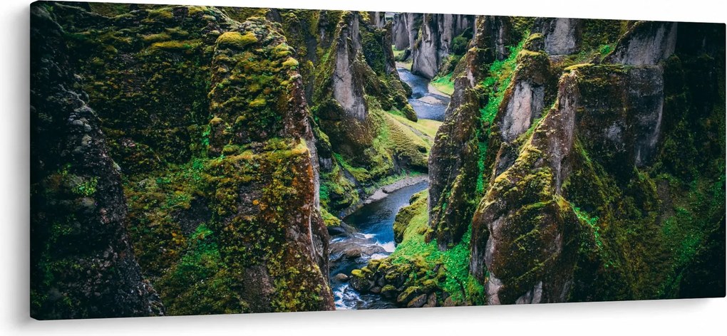 Kép - Folyó a sziklás völgyben (120x50 cm)