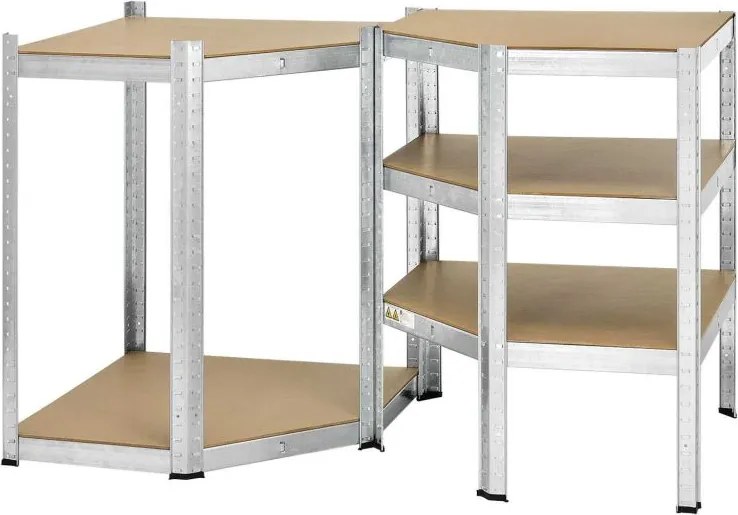 Sarokpolc garázsba 5 polc 180 x 70 x 40–70 cm 875 kg