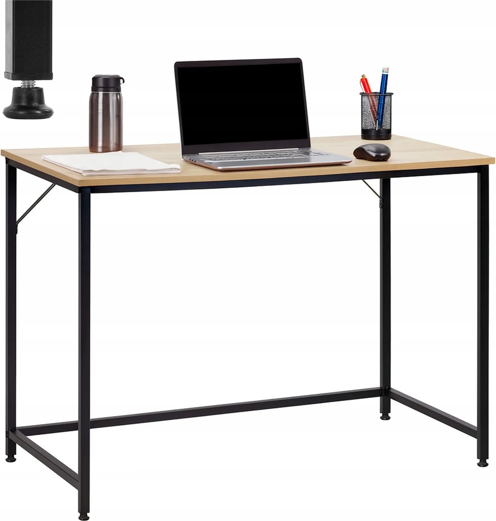 Számítógépasztal Ifjúsági Dohányzóasztal Világosbarna Modern Loft Nagy 100 CM