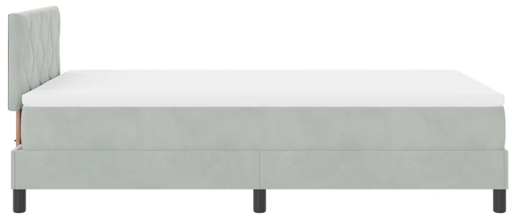 Boxspring Ágy Matrac Fényes Szürke 120x200 cm Bársony
