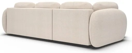 OLBIA balos, L-alakú kinyitható sarokkanapé tárolóval, bézs