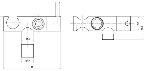 Aqualine - Fényes krómozott bidé zuhanycsap