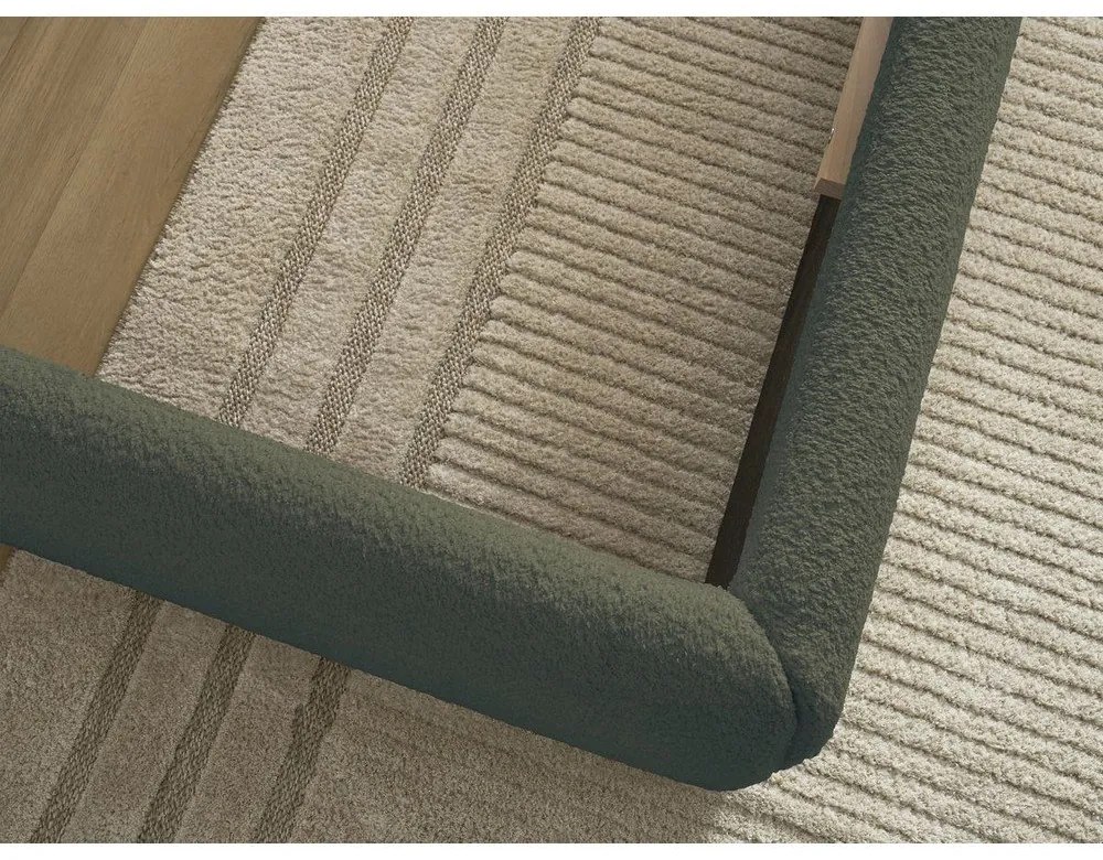 Sötétzöld kárpitozott ágyneműtartós franciaágy ágyráccsal, ágytámla nélkül 180x200 cm Inera – Bobochic Paris