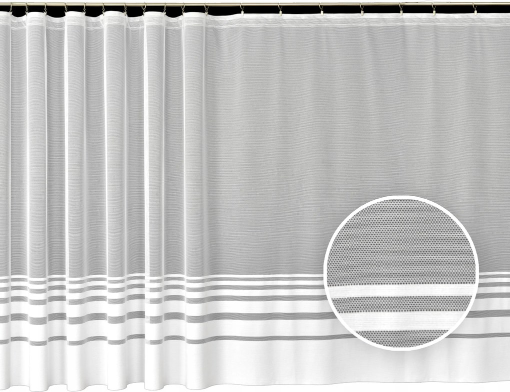 Mg Függöny jacquard 4113 Fehér 380x250 kész szalaggal