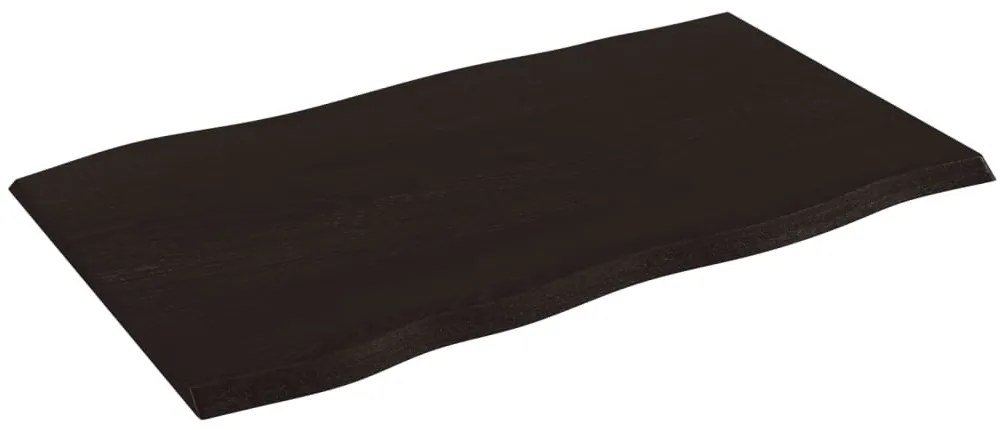 sötétbarna kezelt tömör tölgyfa asztallap 100 x 60 x 2 cm