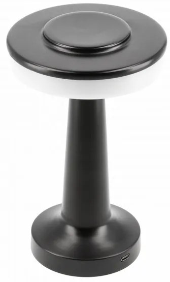 Lámpa Asztali Monum, 3W, 200lm, DC 5V, 1A,3000 K, 3 fokozatú fényerő, akkumulátor 1800 mAh, fekete