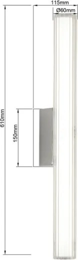 Fürdőszobai tükörvilágítás LINEA LED/12W/230V 3000/4000/6000K IP44 61 cm fényes króm