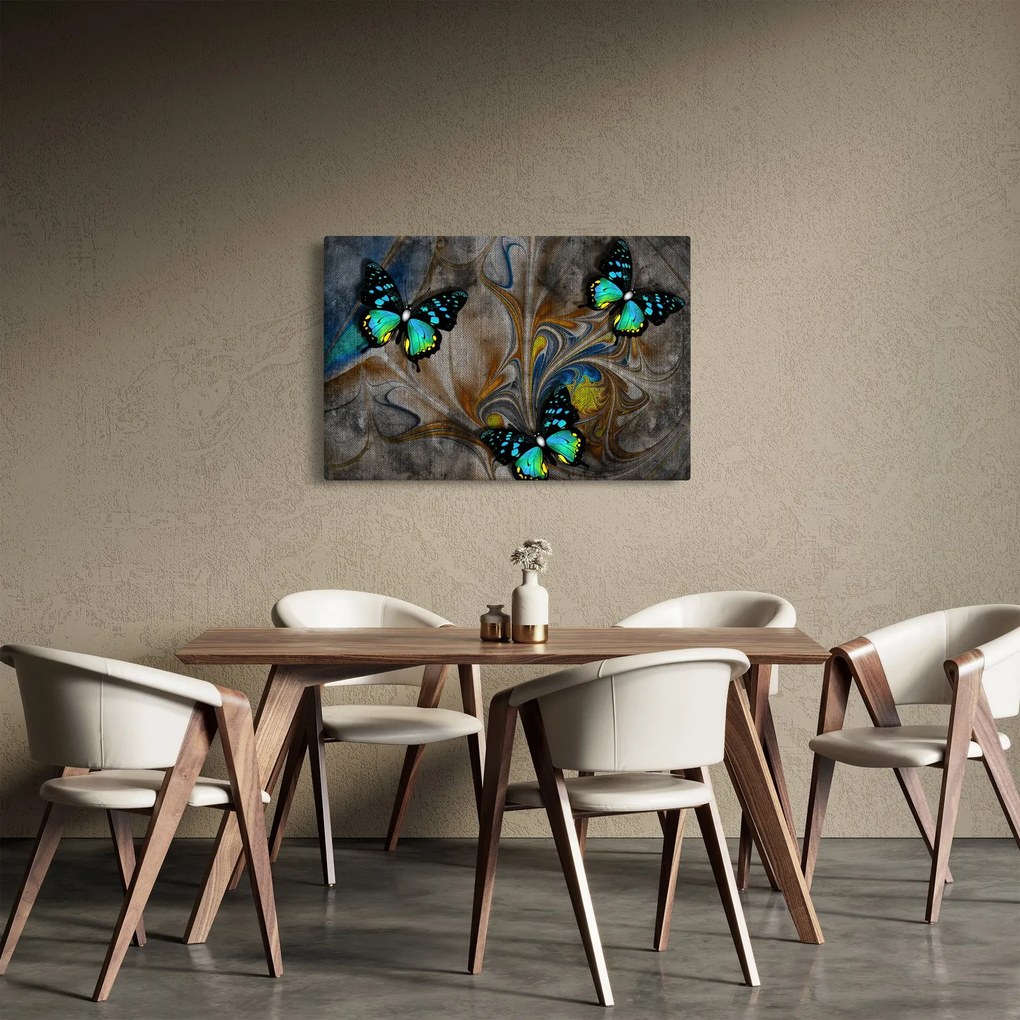 Kép - fényes pillangók képben (90x60 cm)