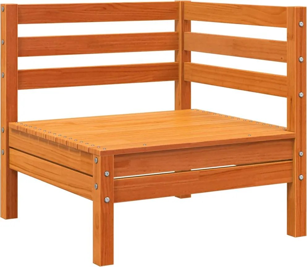 vidaXL viaszbarna tömör fenyőfa kerti sarokkanapé