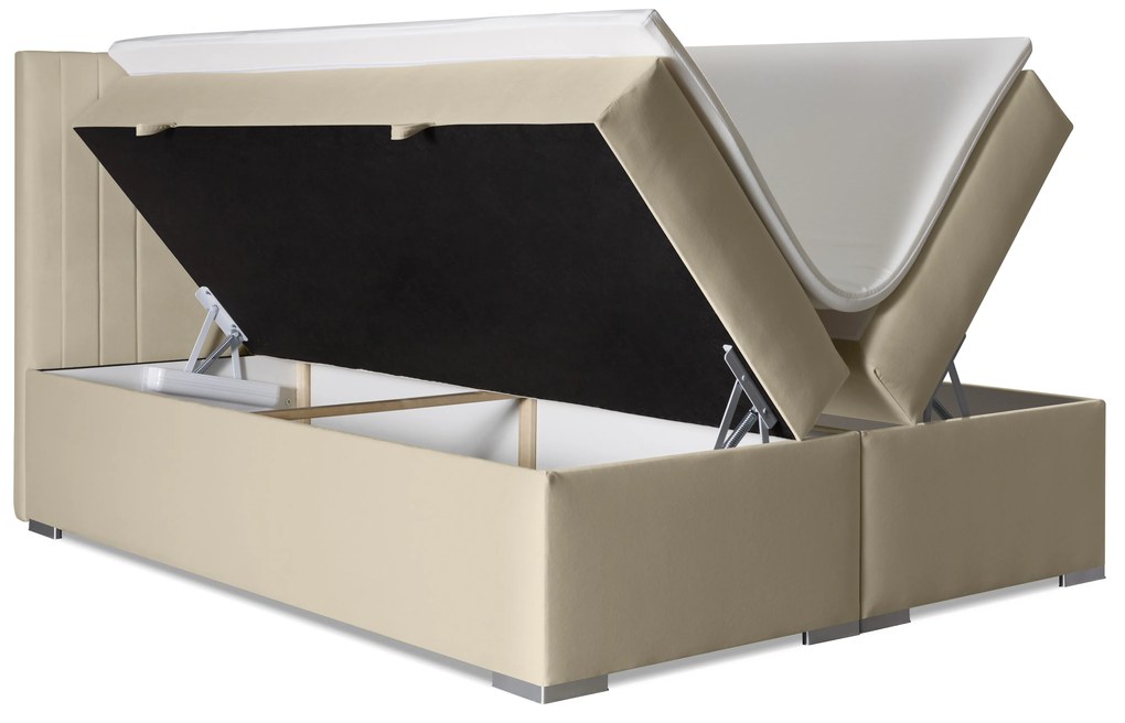 Franciaágy Boxspring 160 cm Morcano (bézs) (tárolóhellyel). Akció -17%. 1044275