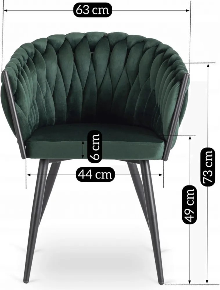 Zöld Bársony Étkezőszék ELENA