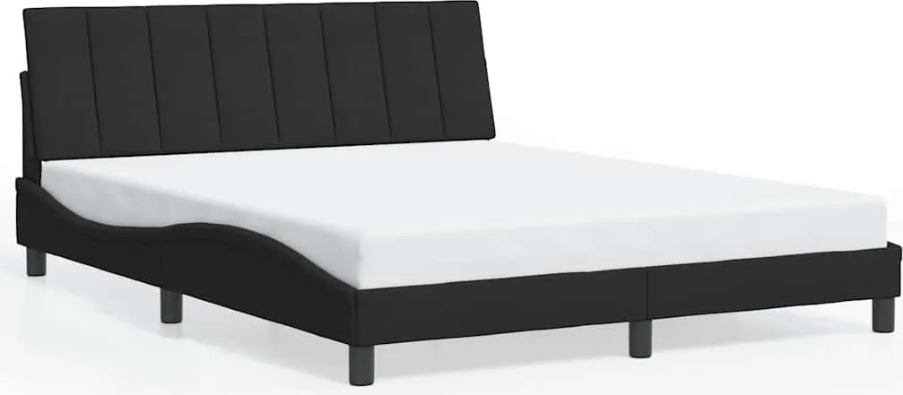 vidaXL fekete bársony ágykeret matrac nélkül Hanko 160 x 200 cm