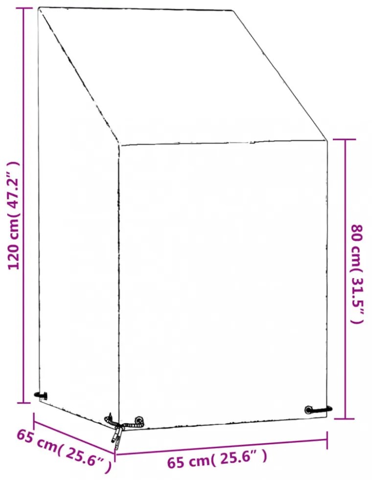 2 db polietilén kerti szék huzat 8 fűzőlyukkal 65x65x80/120 cm