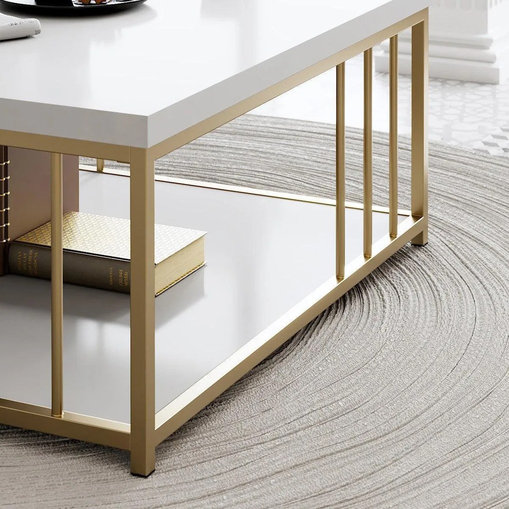 Dohányzóasztal zenn - white, gold