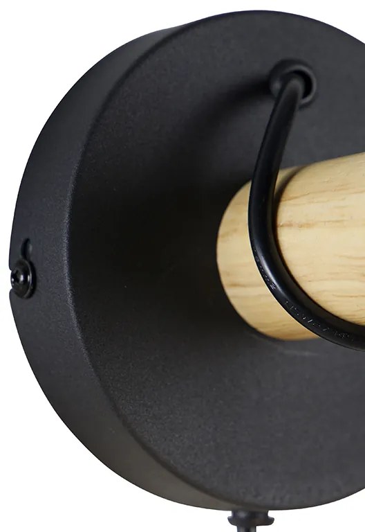 Rusztikus fali lámpa fekete fával - Dami Frame