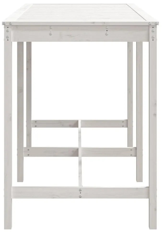 fehér tömör fenyőfa kerti asztal 159,5 x 82,5 x 110 cm