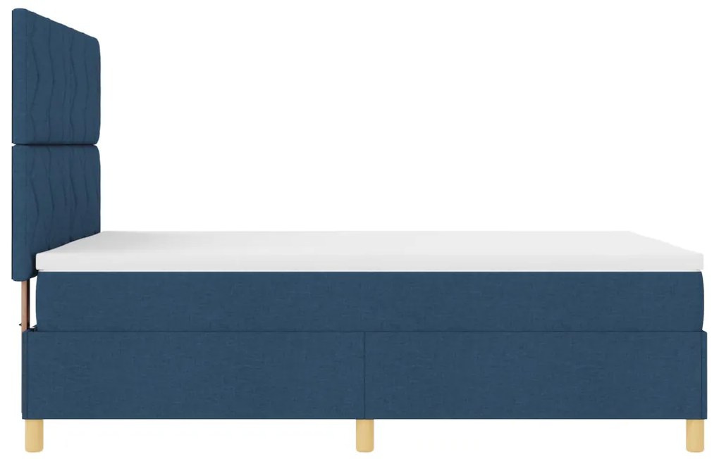 Box Spring Ágy Matraccal és LED Kék 140x200 cm Szövet