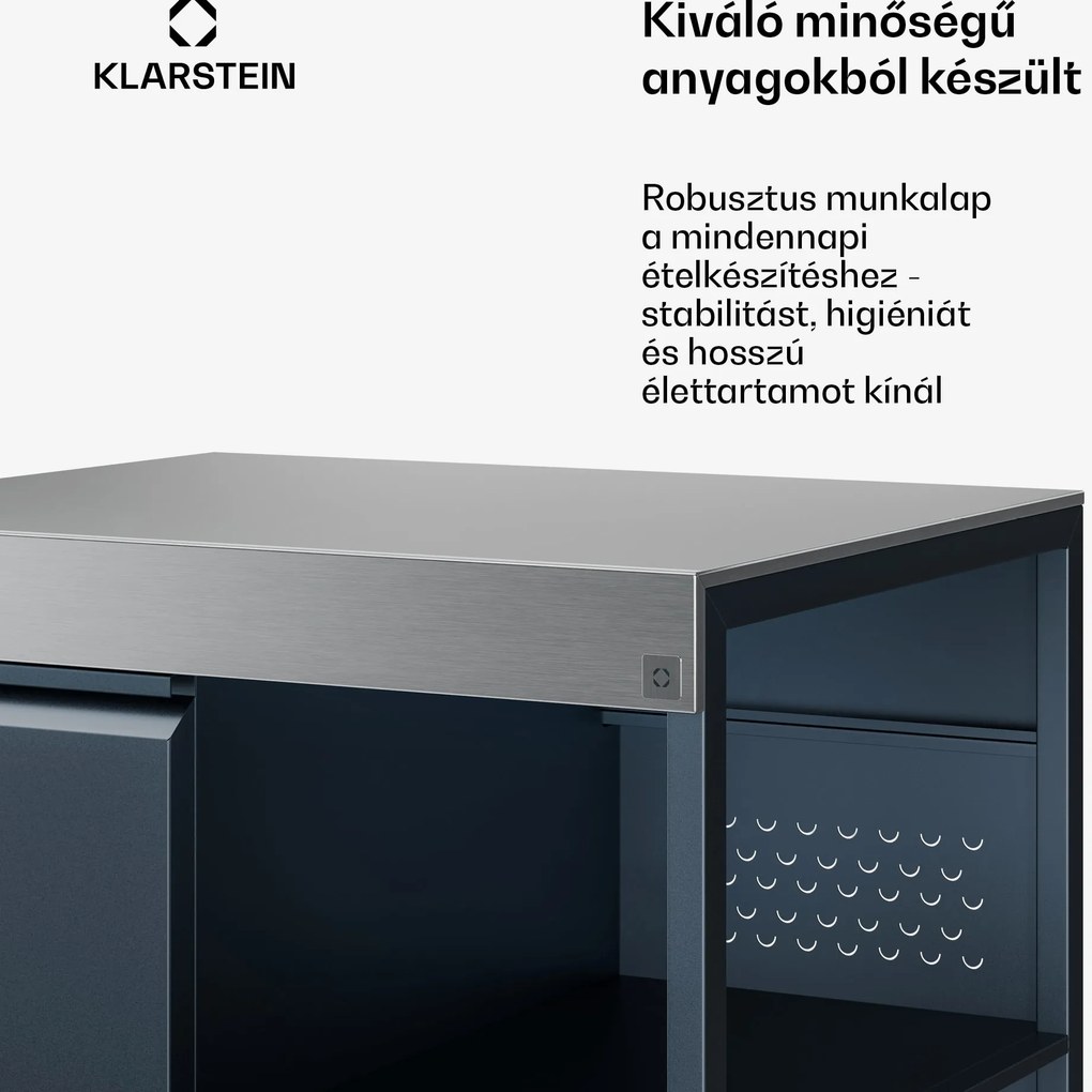 Klarstein WaldChef kerti konyha | Konyhaszekrény | Rozsdamentes munkalap | Időjárásálló | 90 x 90 cm