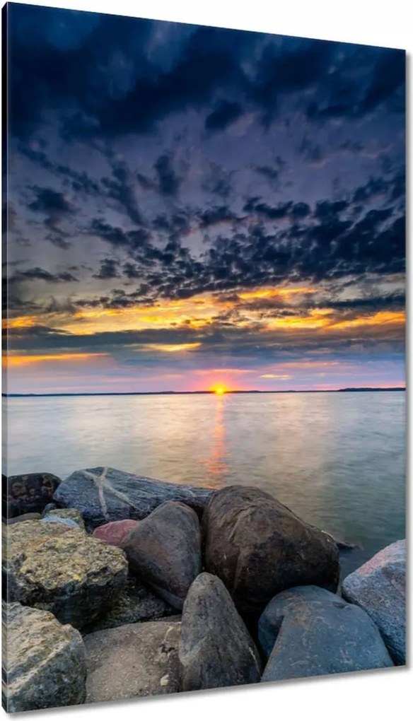 Vászonkép 80x120 Sziklák Tenger Naplemente