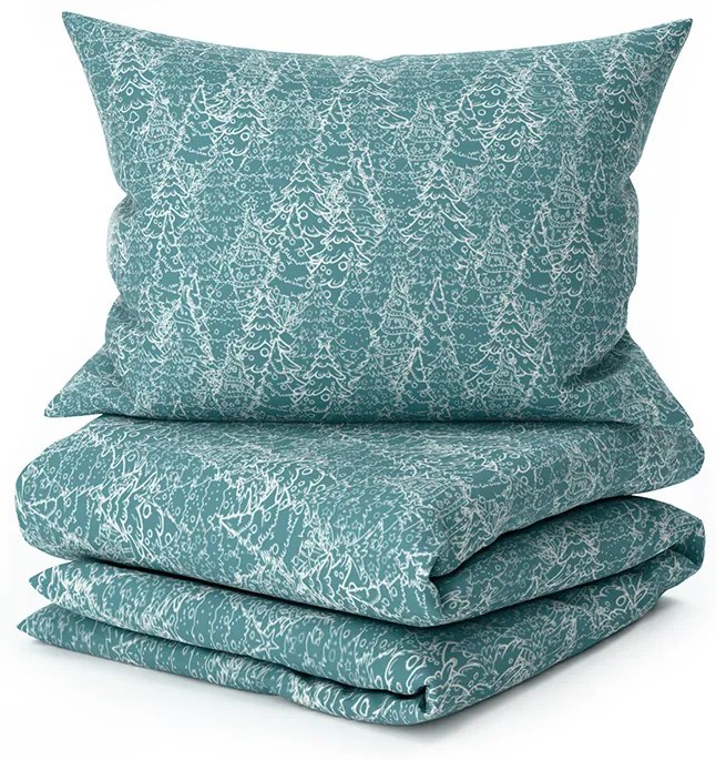 Pamut ágynemű FROSTLINE kékeszöld Ágyneműhuzat mérete: 70 x 90 cm | 140 x 200 cm