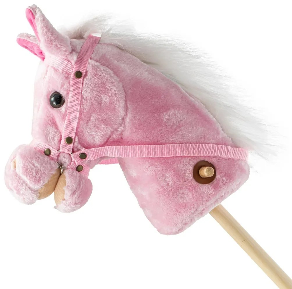 Baby Mix Hobby Horse hanggal és kerekekkel Rosierózsaszín, 95 x 23 x 23 cm