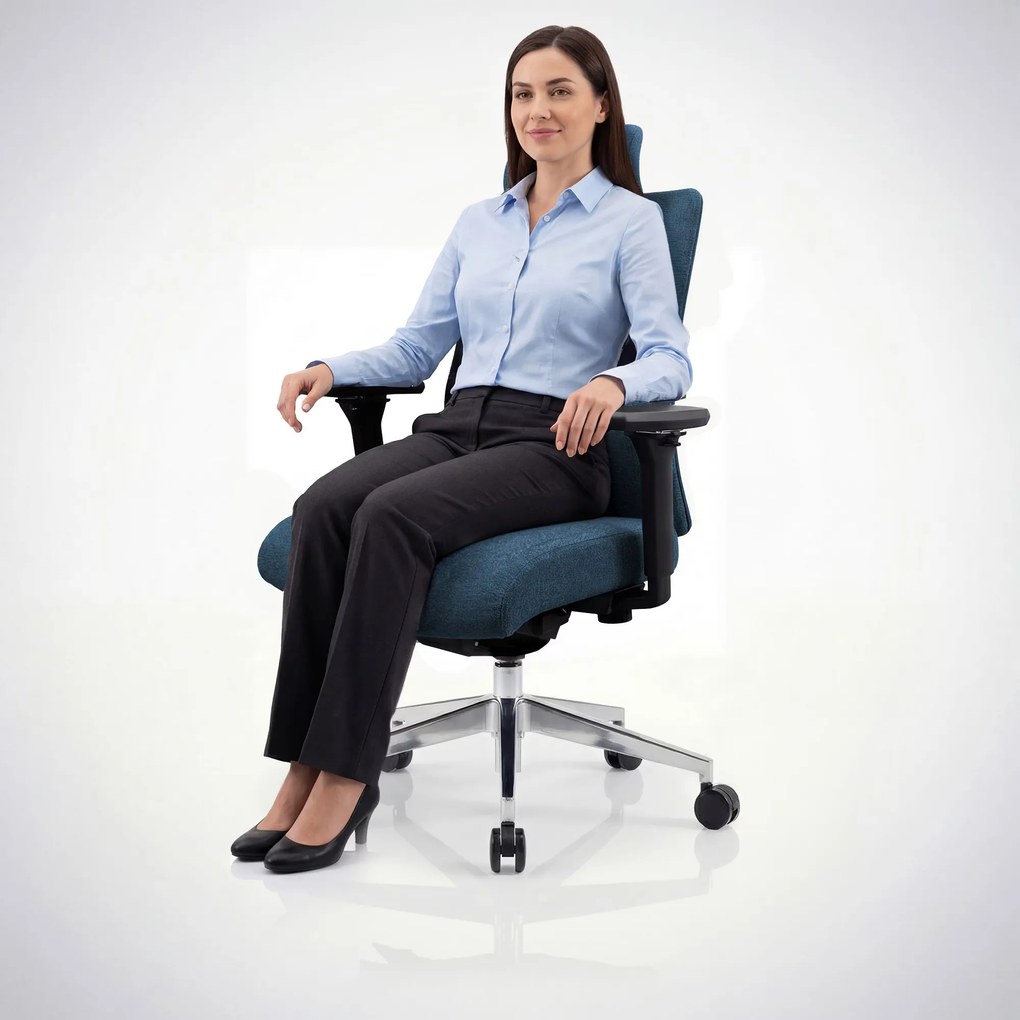 Ergonómikus, forgó irodai szék, sötétkék: VECTOR