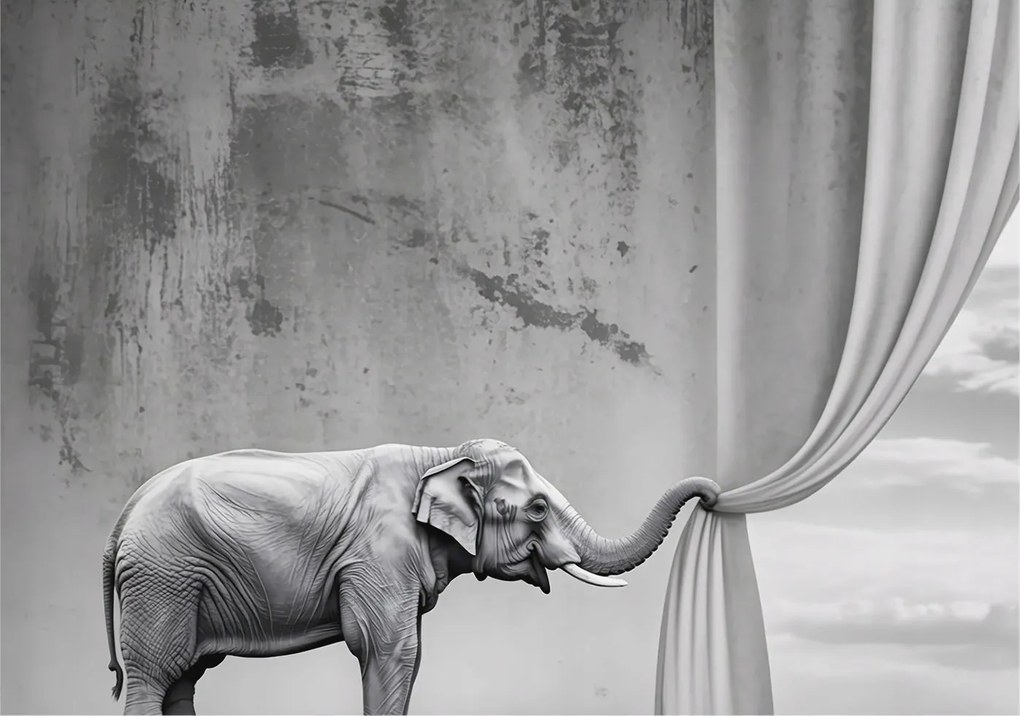 Fotótapéta Flizelina falra 3D Loft Szürreális elefánt 208x146 Ragasztó