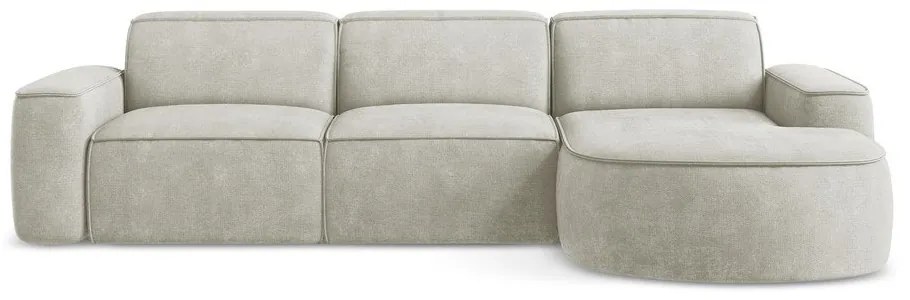 Krémszínű zsenília sarokkanapé (jobb oldali-heverő résszel) Omao – Makamii