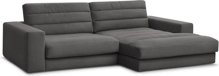 Antracitszürke bársony sarokkanapé (jobb oldali-heverő résszel) Sierra – Bobochic Paris