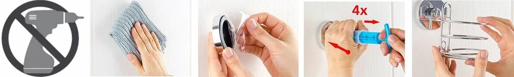 Falra szerelhető wc papír tartó Black 381698