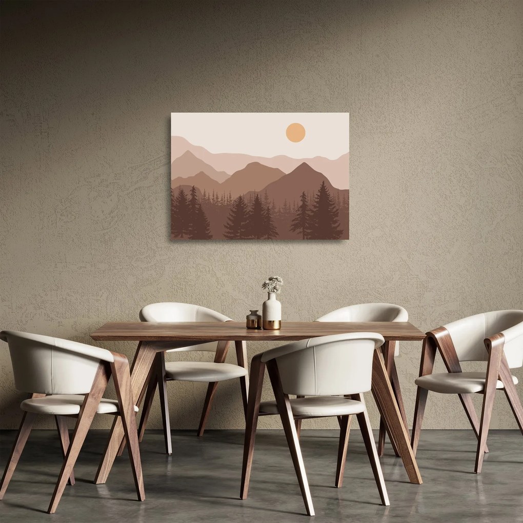 Üveg kép - Barna hegyek N⁰1 (70x50 cm)