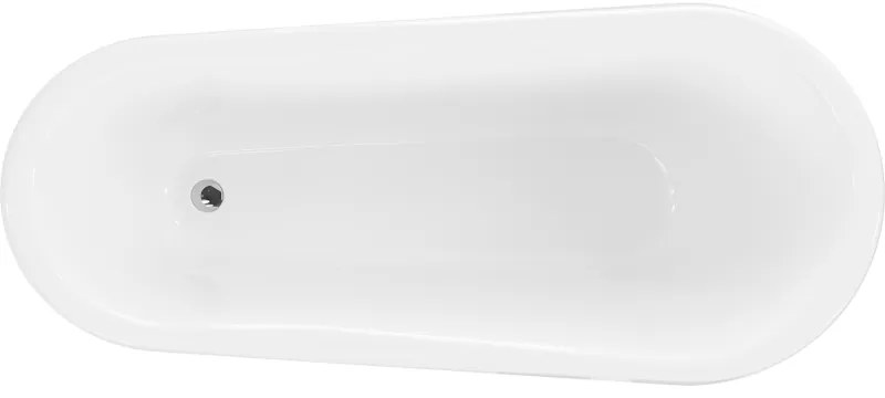 Mexen, Mexen Retro wanna wolnostojąca 170 x 75 cm, fehér/fekete, króm lábak - 53251707575-00
