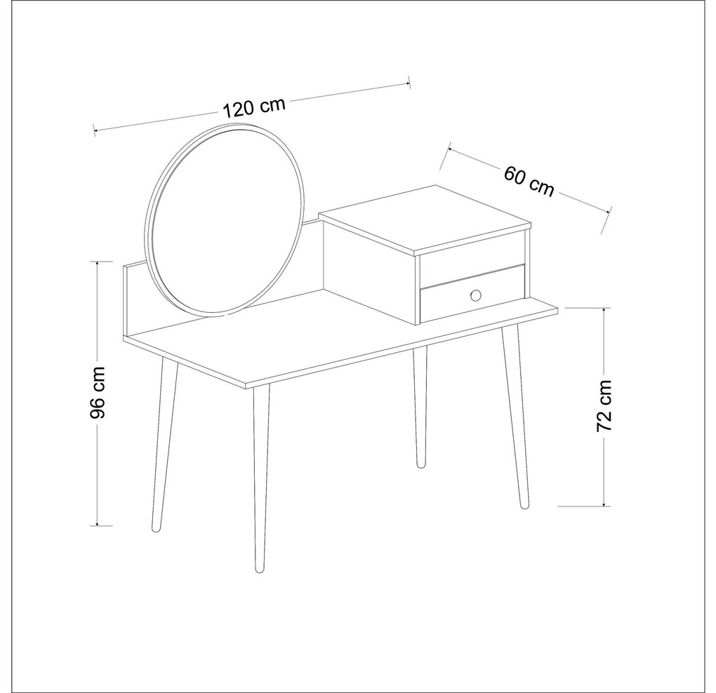 Fésülködőasztal Angelio (antracit + dió) . 1101365