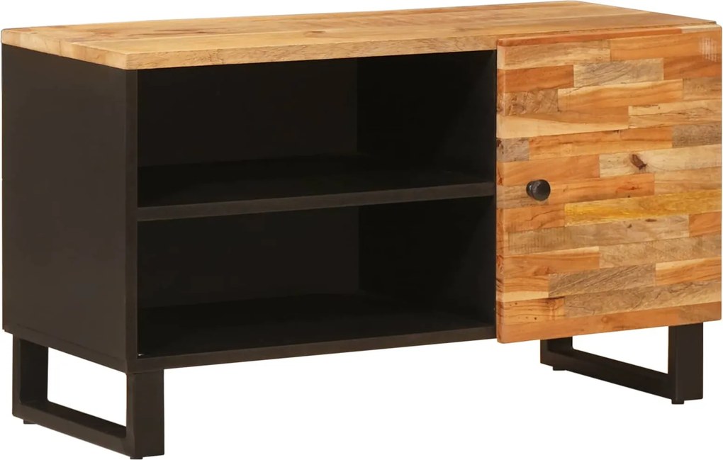 vidaXL TV szekrény polcokkal Barna 80 x 33 x 46 cm Tömör Mangófát