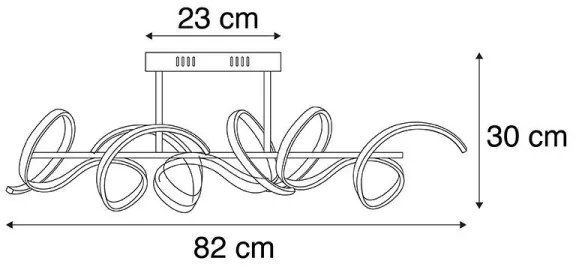 Leuchten Direkt 19032-21 - LED Dimmelhető felületre szerelhető csillár CURLS LED/25,8W/230V