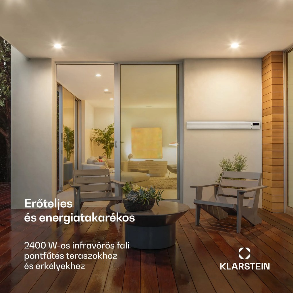 Blumfeldt Cosmic Beam Plus, infravörös hősugárzó, 2400 W, IP44, távirányító, fehér