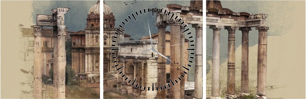 Kép - Forum Romanum, Róma, Olaszország (órával) (90x30 cm)