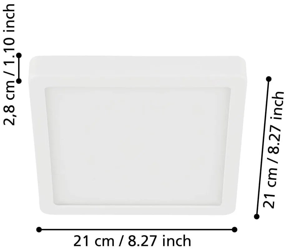 Fehér LED mennyezeti lámpa 21x21 cm FUEVA 5 – EGLO