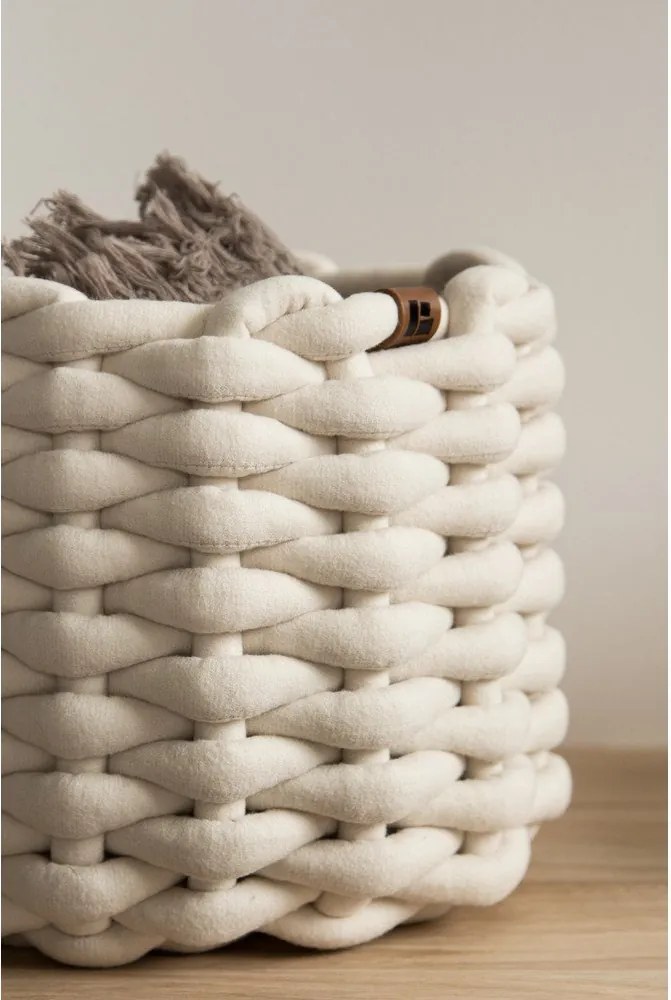 Textil tárolókosár ø 21x17 cm Peach Skin Round S – Bigso