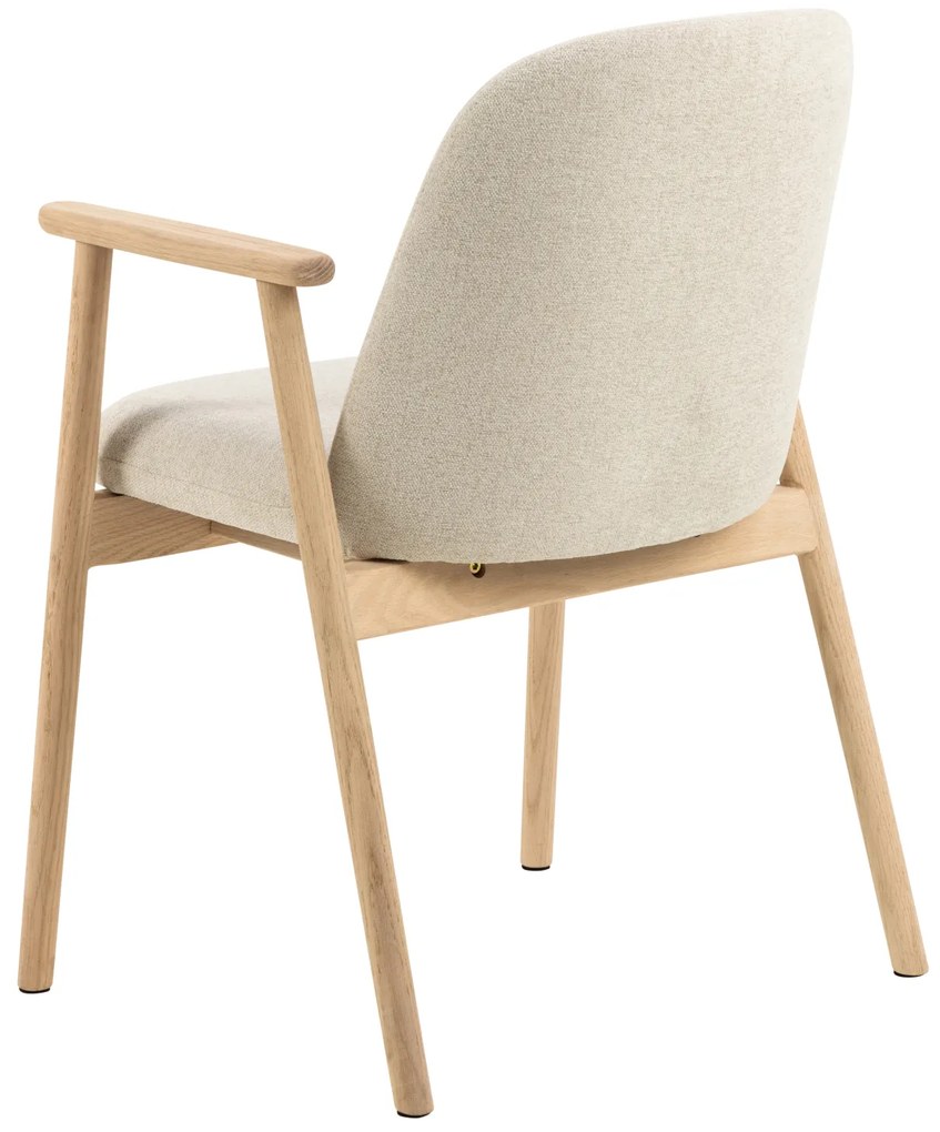 MAZZONI EXPORT RODERIC Bézs (Apia 453 szövet)/fehérített olajozott tölgyfa váz - RETRO FA SZÉK ZSENÍLIA NAPPALIBA ÉTKEZŐBE KONYHÁBA