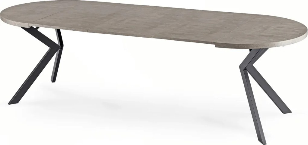 Kihúzható étkezőasztal 100–250 cm méretben, beton/fekete színben LUKAS