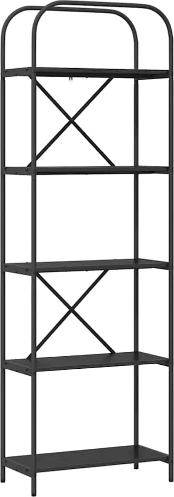 vidaXL Könyvespolc Fekete tölgy 60 x 30 x 183 cm Faanyag